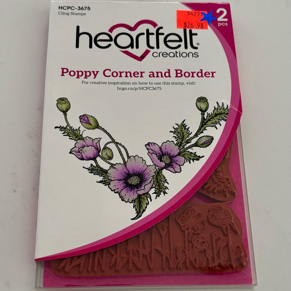 Heartfelt Creations Poppy Corner and Border Stamp Set